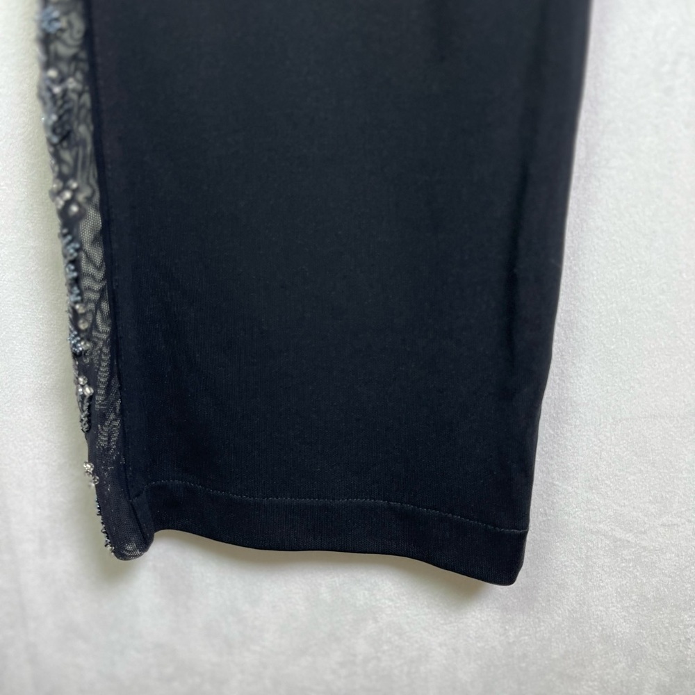 BCBG Max Azria Y2K Women’s Archive Black Beaded Mesh Side Stripe Pant Sz 2 NWT - Picture 8 of 10